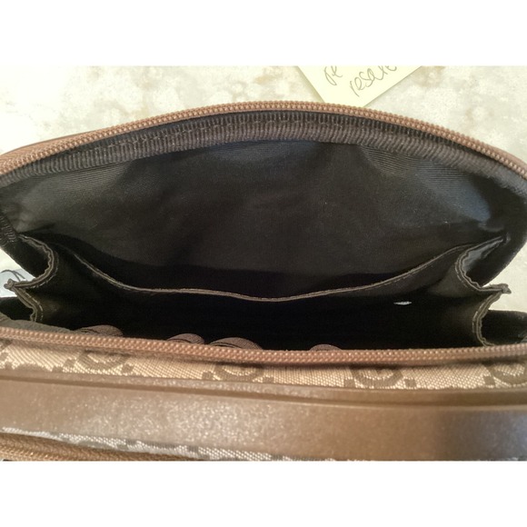 Gucci GG Canvas Brown Leather Trim Mini Shoulder Bag Purse - Picture 4 of 8